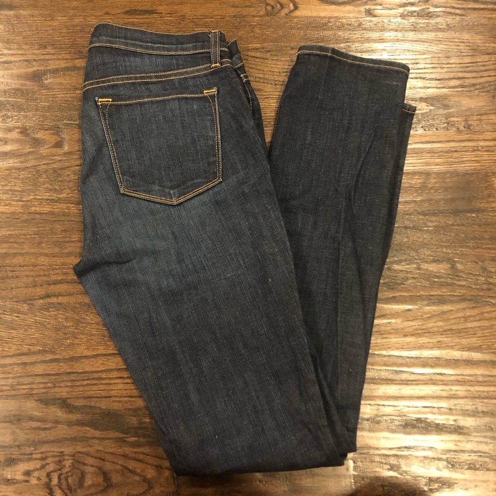 J Brand Dark Vintage Skinny Jeans Copper Stitching
